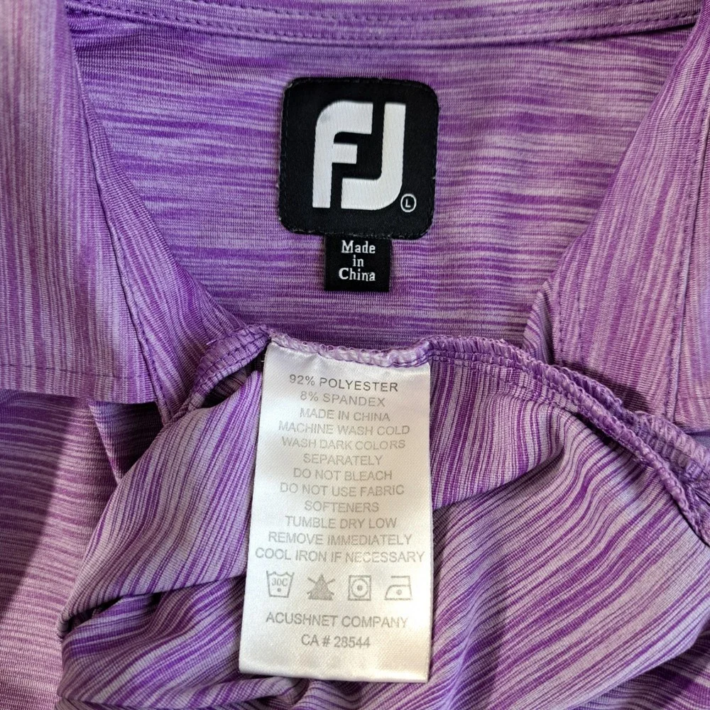 FootJoy Men's Polo Collared Shirt Size L Purple Short Sleeve Golf Casual‎ Summer